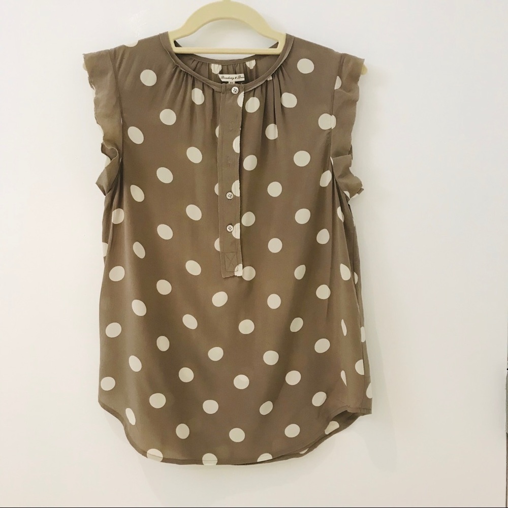 Madewell Silk Short Sleeve Blouse, Sz XS